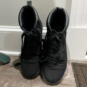 Reposh Dr Martens black canvas boots